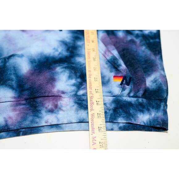 Aviator Nation Tie Dye Hoodie Hooded Sweatshirt Blue Purple Kangaroo pocket L - Picture 8 of 10